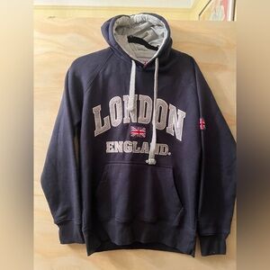 London UK Hoodie | London UK Vintage Pullover Hoodie Terry Cloth Size M